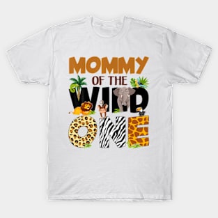 Mommy Of The Birthday Wild One Safari Mom And Dad Boy Family T-Shirt